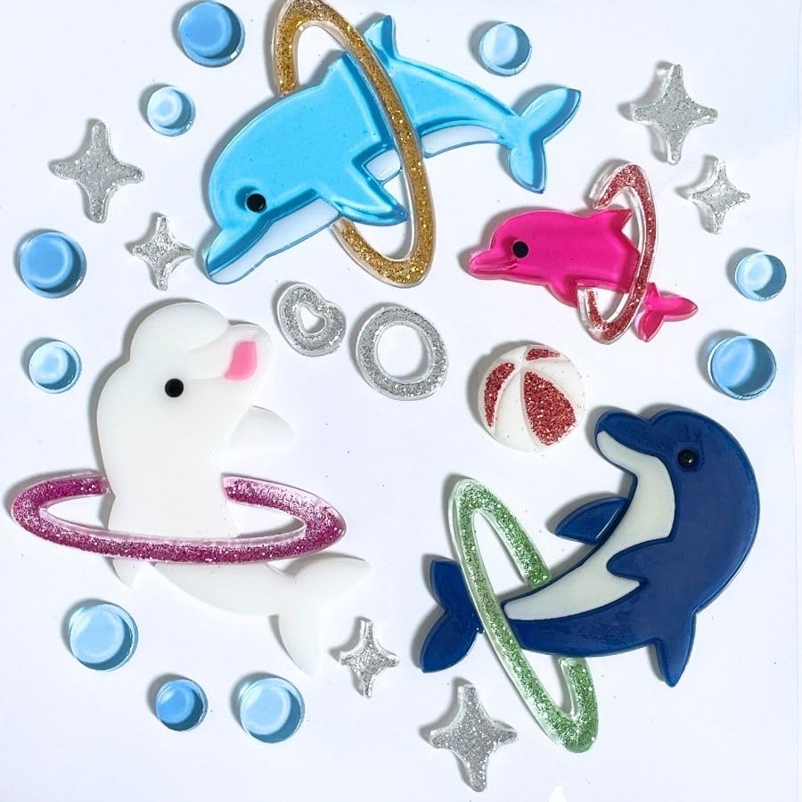 ディズニーシー　手作りガラスのイルカとダイバー Amazon.co.jp: NIKOKIRA ニコキラ イルカ ジェルステッカー 飾り